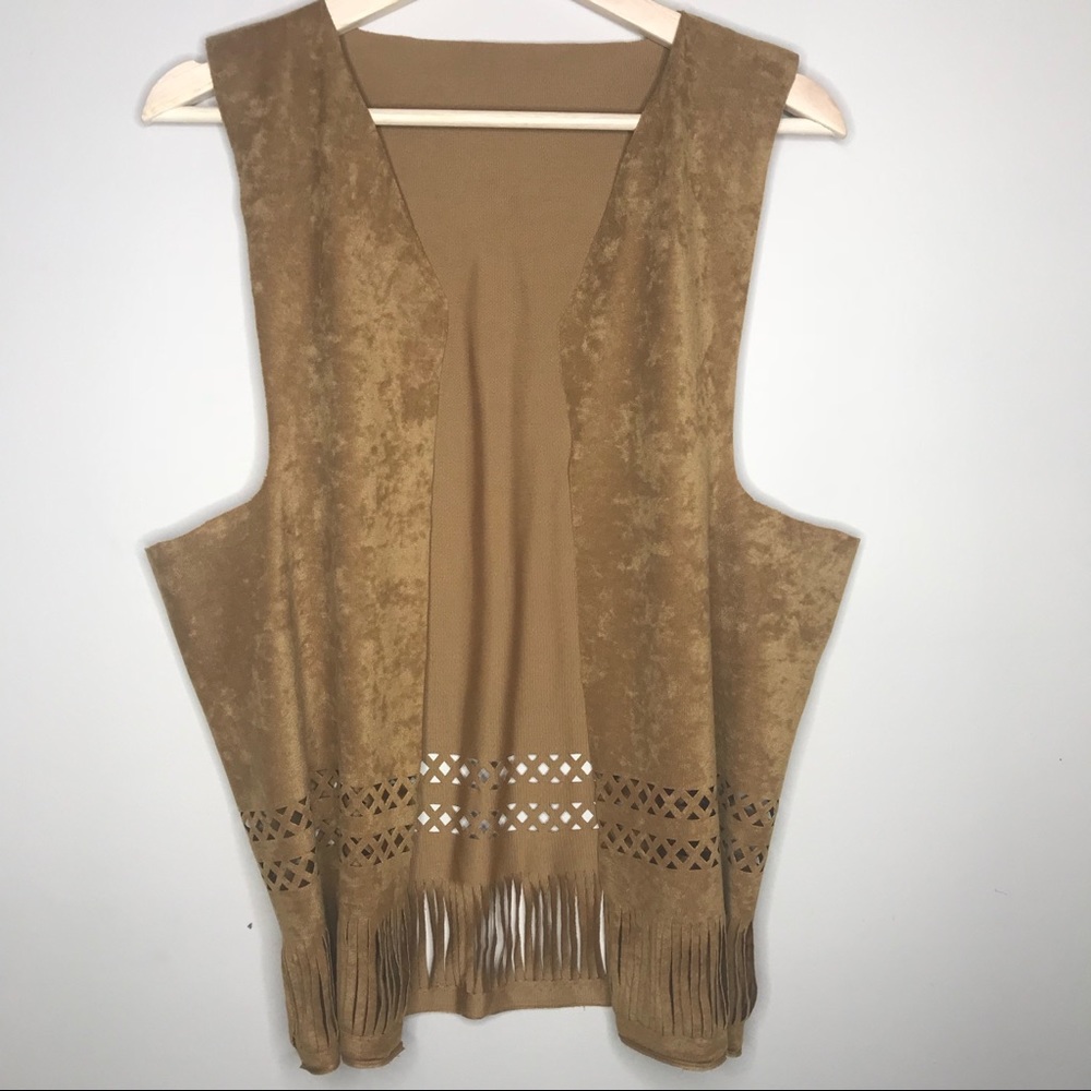 Tan Women’s Vest with Cut Outs